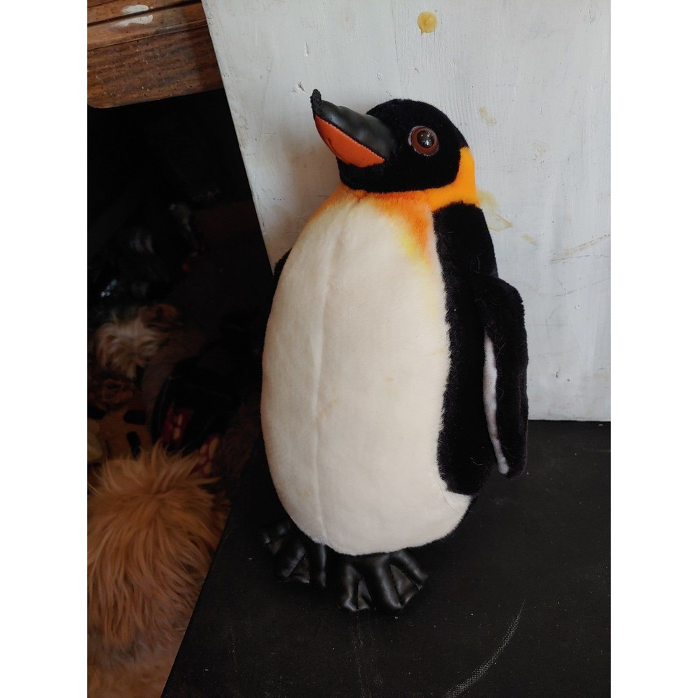 Sea World 11” Emperor Penguin Plush Stuffed Animal - Faux Leather Feet & Bill